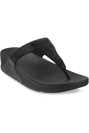 FitFlop Black Embellished Flatform Sandals
