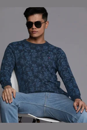 Louis Philippe Floral Pure Cotton Pullover