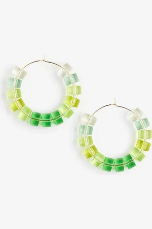 H&M Woman Beaded hoop earrings