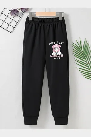 Stylecast Girls Black Printed Regular Fit Joggers