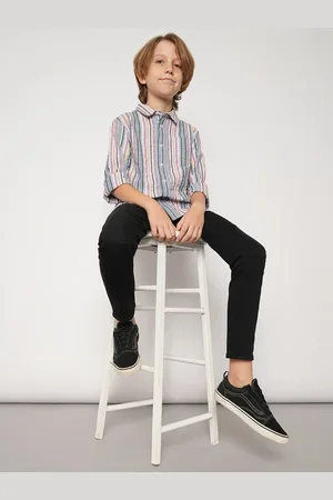 JACK & JONES Boys Vertical Striped Pure Cotton Casual Shirt