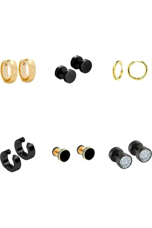 KARISHMA KREATIONS Men Set Of 6 Gold-Plated Contemporary Studs Earrings
