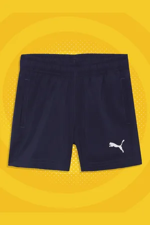 PUMA Boys Navy Blue Solid Active Woven Shorts
