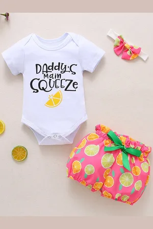 Babymoon Infant Girls 3-Pcs Cotton Baby Apparel Gift Set