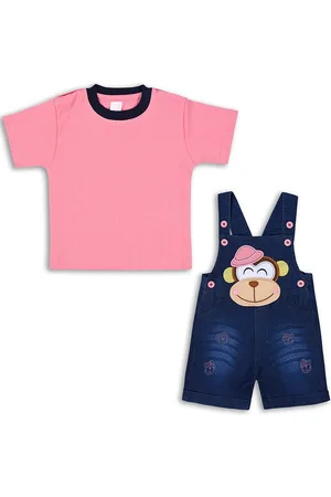Wish Karo Boys Cotton T-shirt with Dungarees