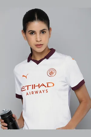 PUMA Typography Manchester City 23/24 Away Polo Collar Drycell Football T-shirt