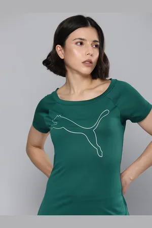 PUMA Women Brand Logo Printed Train Fav Jersey Cat Sports Regular Fit T-shirt