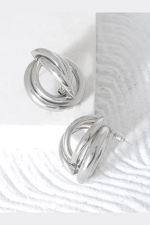 Joker & Witch Sapphira Silver-Plated Contemporary Studs Earrings