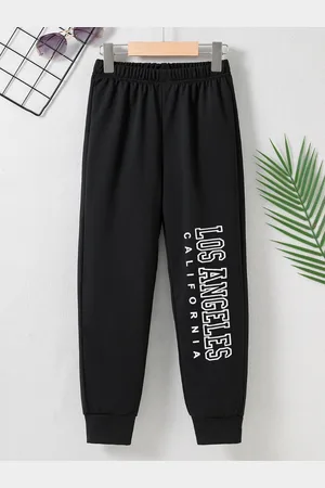 Stylecast Girls Black Typography Printed Original Mid-Rise Joggers