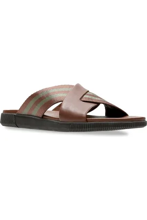 Clarks Men Brown Leather Comfort Sandals