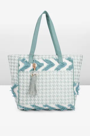 Sangria Printed Embroidered Oversized Shopper Tote Bag