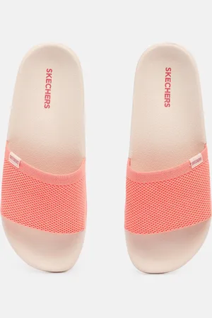 Skechers Women Textured Side Lines 2 Stretch Time Sliders