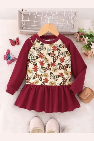 Stylecast Girls Red Floral Printed A-Line Dress
