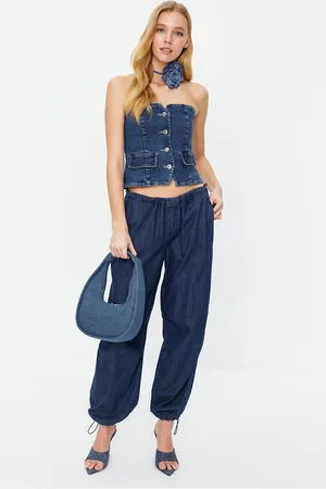 Trendyol Strapless Cotton Tube Crop Top