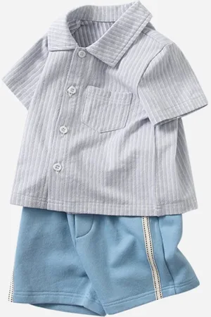 Stylecast Girls Grey Pure Cotton Shirt Collar Shirt With Trousers