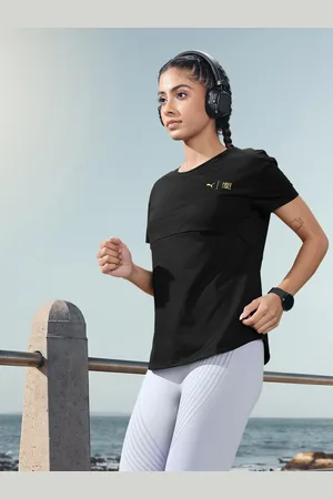 PUMA Women Solid Drycell First Mile Commercial Running T-shirt