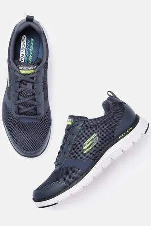 Skechers Men Navy Blue Solid Air-Cooled Memory Foam Flex Advantage 4.0 Efficient Sneakers