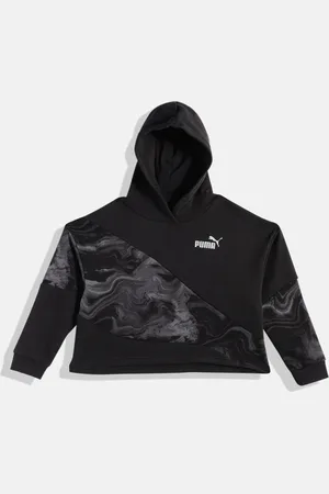 PUMA Girls POWER Marbleized Printed Hooded Sweatshirt