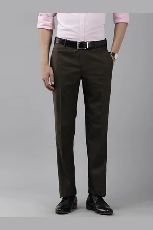 Park Avenue Men Mid Rise Checked Smart Fit Formal Trousers