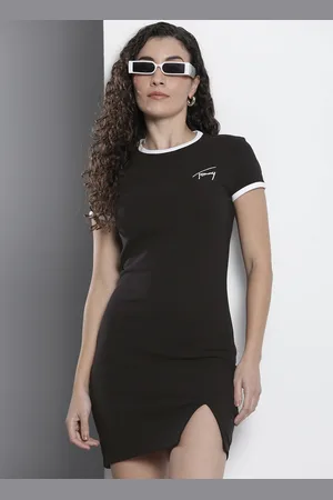Tommy Hilfiger Brand Logo Embroidered Bodycon Dress