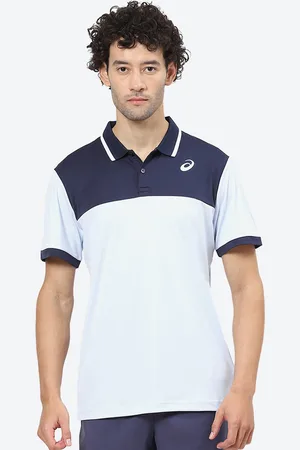 Asics Colourblocked Striped Court Polo Collar T-Shirt