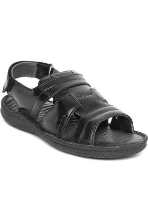 men black leather comfort sandals