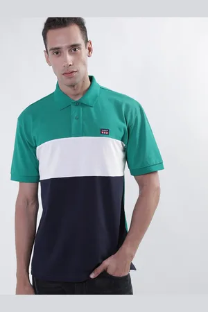 GANT Men Colourblocked Polo Collar Cotton T-Shirt