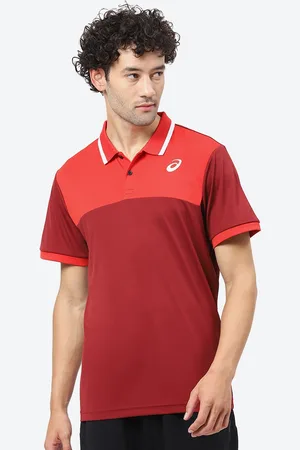 Asics Polo Collar Colourblocked Striped T-Shirt