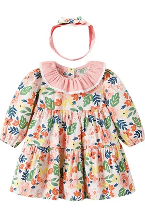 Stylecast Girls Floral Print Round Neck A-Line Dress