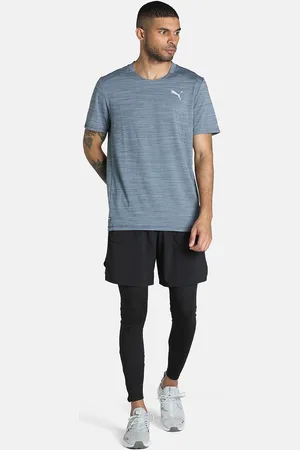 PUMA Men Grey & Off White Cloudspun Running Brand Logo T-Shirt