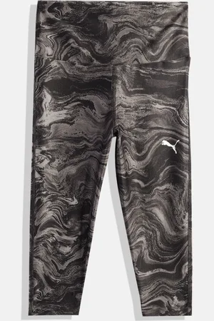 PUMA Girls Marbleized 7/8 Youth Abstract Printed Drycell Training Tights