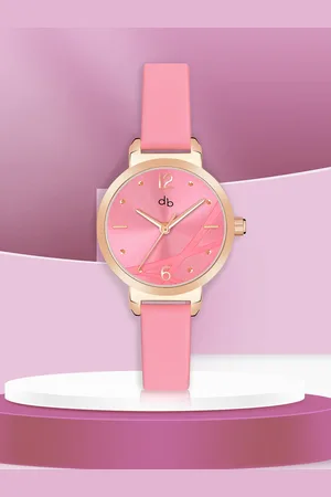 DressBerry Women Brass Leather Straps Analogue Watch DB-203-Pink