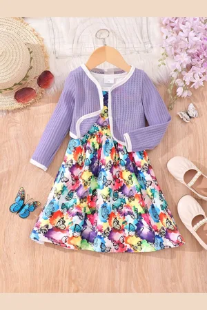 Stylecast Girls Conversational Printed A-Line Midi Dress With Jacket