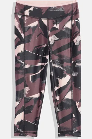 PUMA Girls Abstract Print Modern Sports AOP 7/8 Knitted Ankle Length Tight Fit Tights
