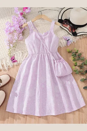 Stylecast Purple Girls Floral Printed A-Line Dress
