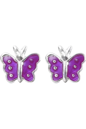 Abhooshan Girls 92.5 Sterling Silver Contemporary Studs Earrings
