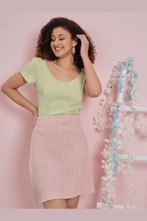 ATHENA Textured A-Line Above Knee Skirt