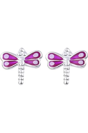 Abhooshan Girls 92.5 Sterling Silver Contemporary Studs Earrings