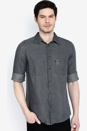 Giordano Slim Fit Denim Weave Cotton Casual Shirt
