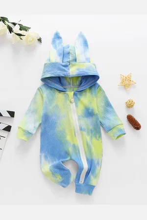 Stylecast Girls Tie & Dyed Hooded Rompers