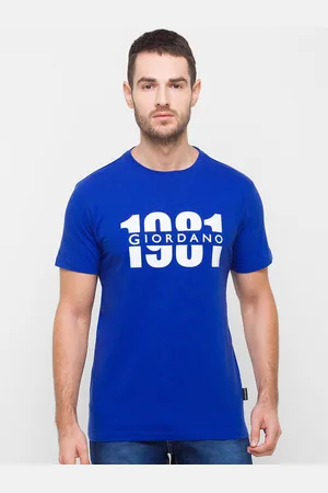 Giordano Alphanumeric Printed Cotton Slim Fit T-shirt