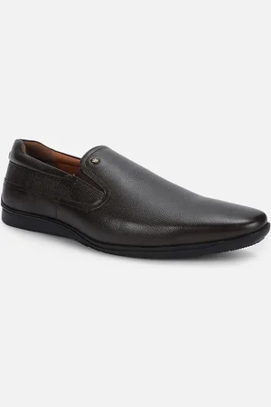 Louis Philippe Men Textured Leather Loafers