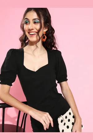 Cation Women Stylish Black Solid Waisted Dress