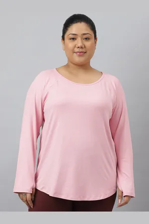 Fitkin Plus Size Anti-Odor Laser Detail Long Sleeve T-shirt
