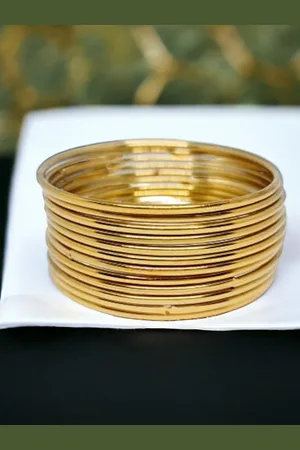 The Pari Set Of 12 Gold-Plated Bangles