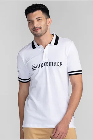 Giordano Typography Polo Collar Cotton Slim Fit T-shirt