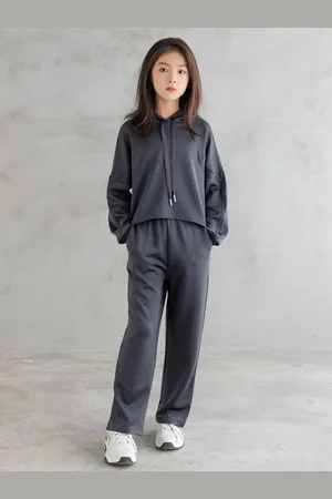 Stylecast Girls Black Hooded T Shirt With Trousers