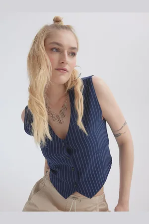 DeFacto Striped V-Neck Waistcoat