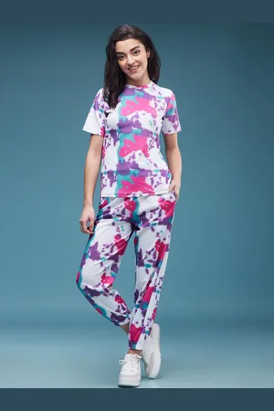 DressBerry Purple Tie & Dye T-shirt With Joggers
