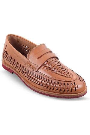 Metro Men Textured Leather Penny Loafers